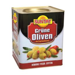 BAKTAT Biberli Yesil Zeytin 10kg Ten.