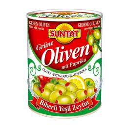 BAKTAT Biberli Yesil Zeytin 12x850ml400g Tnk.