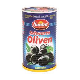 SUNTAT Cekirdeksiz Siyah Zeytin 6x1250ml500g Tnk.