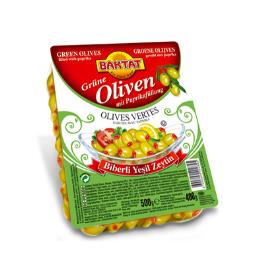 BAKTAT Biberli Yesil Zeytin 24x400g vak.